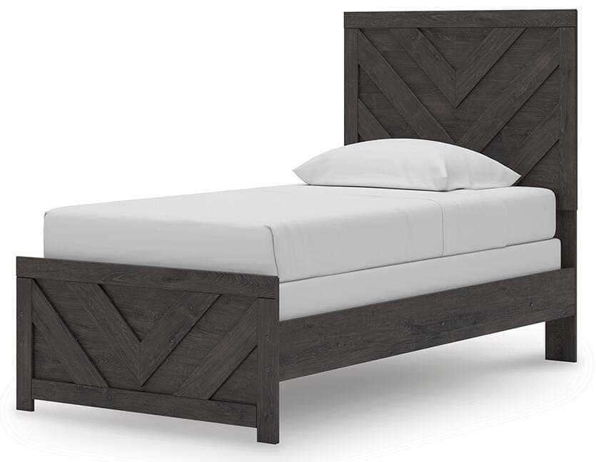 Prendonea Twin Panel Bed — Black/Gray — view 3