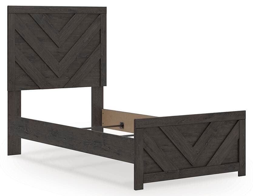 Prendonea Twin Panel Bed — Black/Gray — view 4