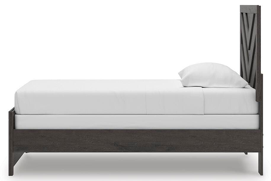 Prendonea Twin Panel Bed — Black/Gray — view 7