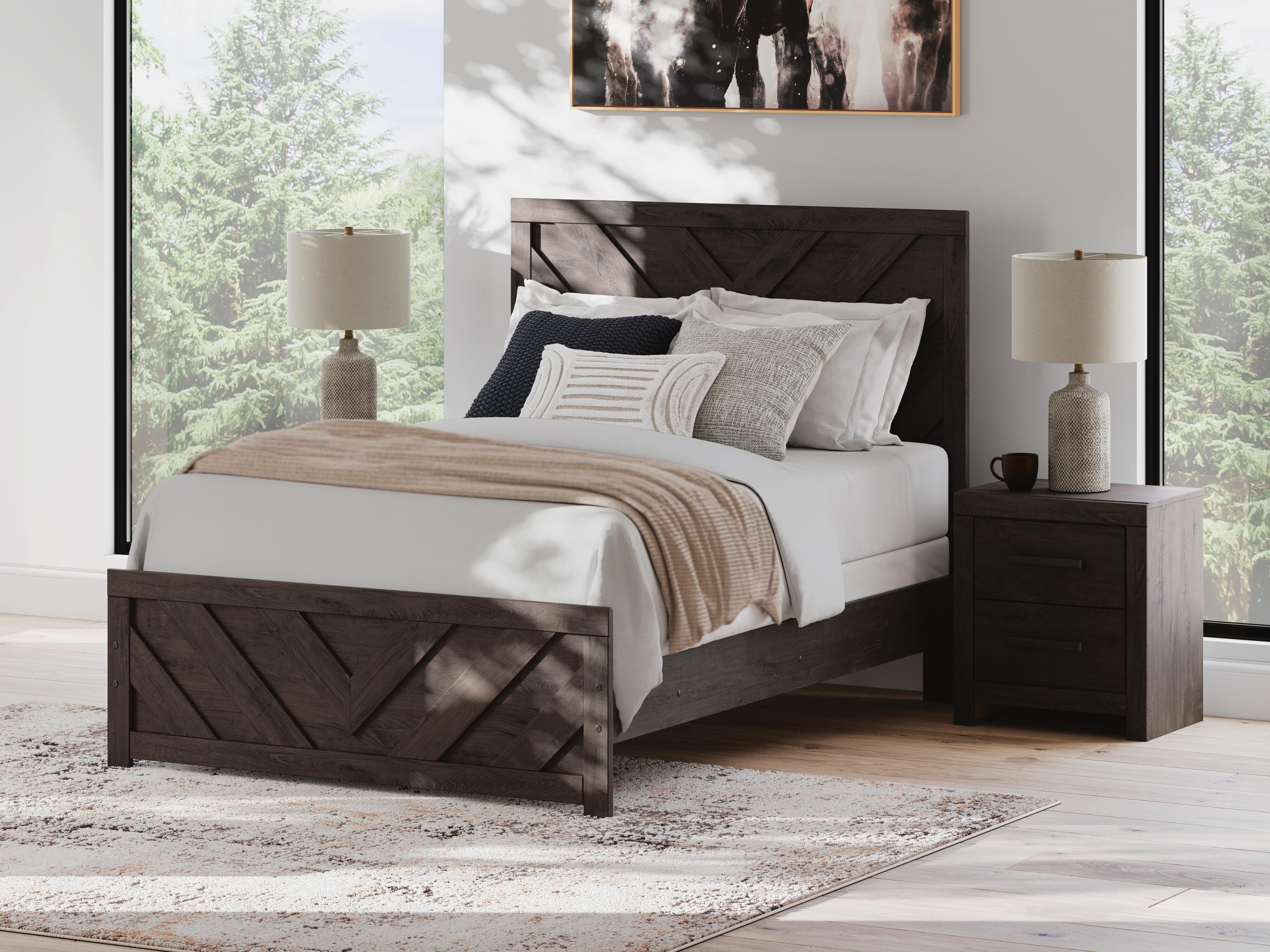 Prendonea Full Panel Bed — Black/Gray — view 2