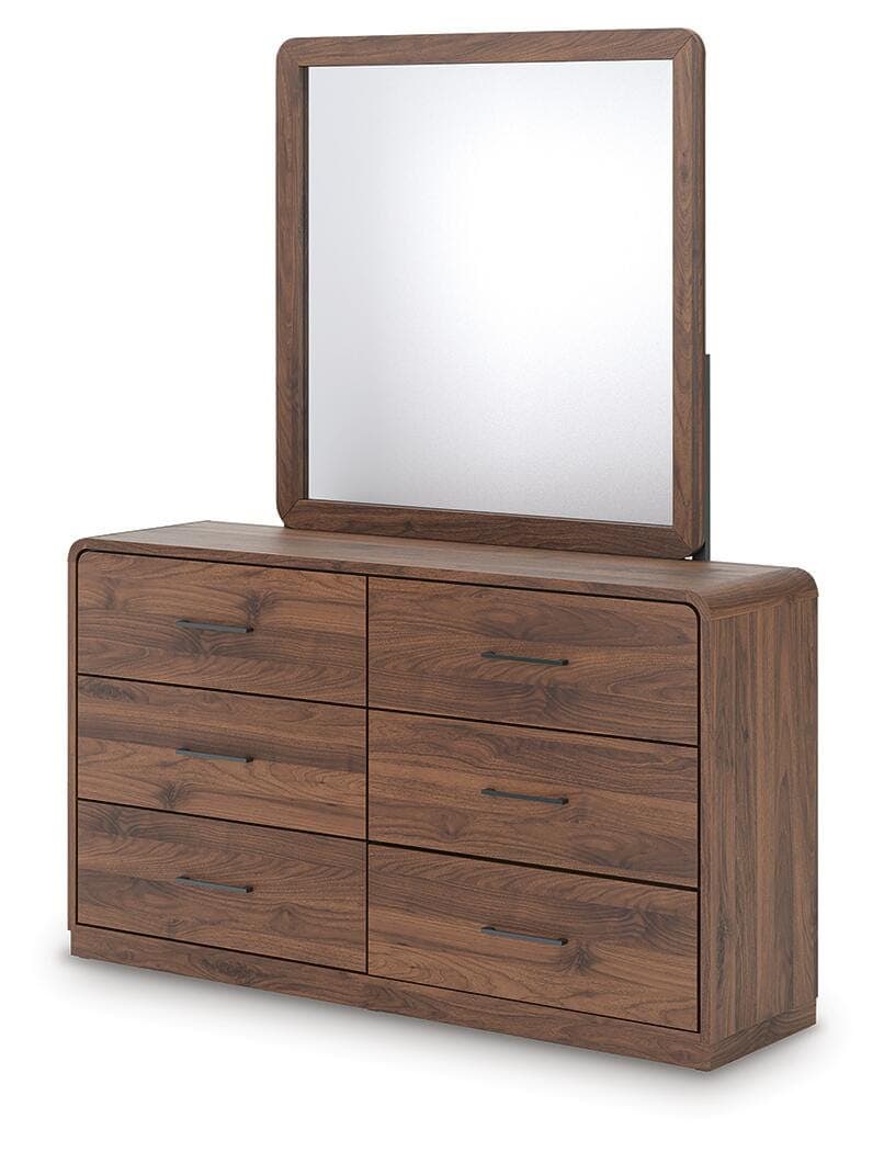 Hollinaze Dresser and Mirror — Walnut Brown — view 3