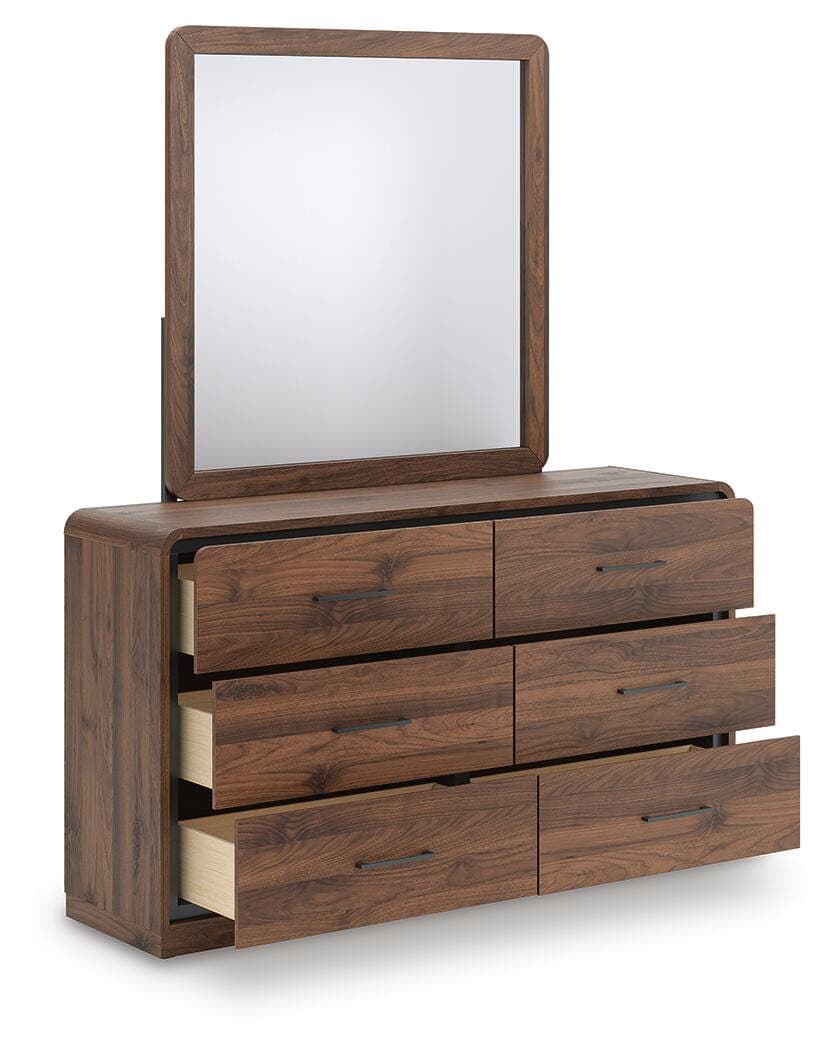 Hollinaze Dresser and Mirror — Walnut Brown — view 4