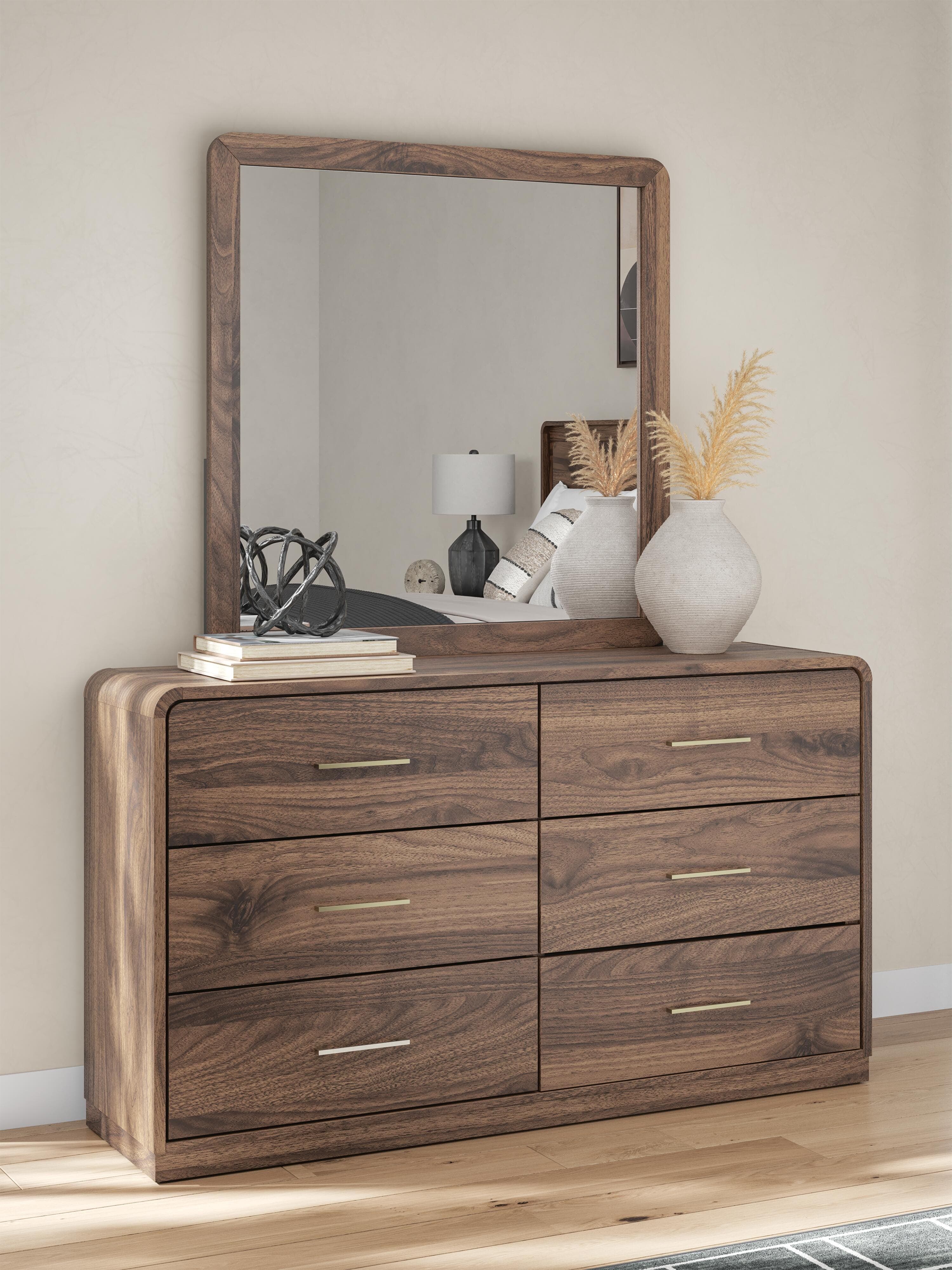 Hollinaze Dresser and Mirror — Walnut Brown — view 2