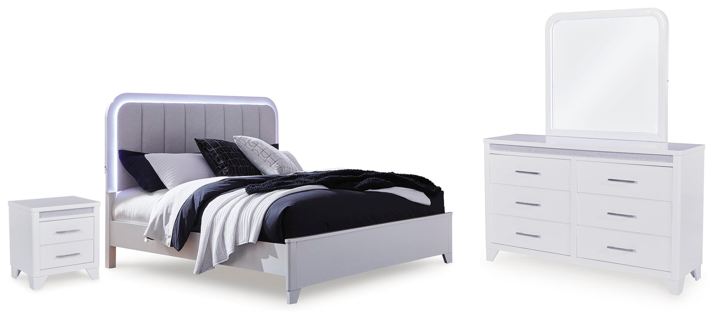 Frostlyn Queen Upholstered Panel Bed