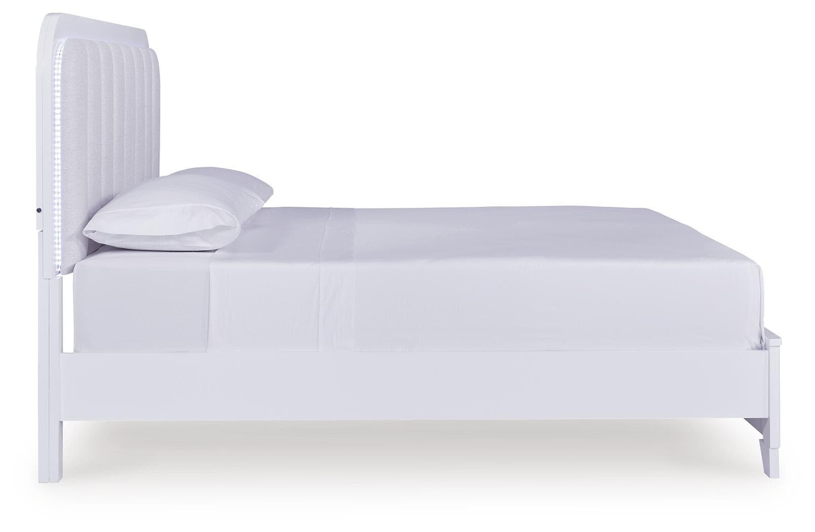 Frostlyn California King Upholstered Panel Bed — White — view 5