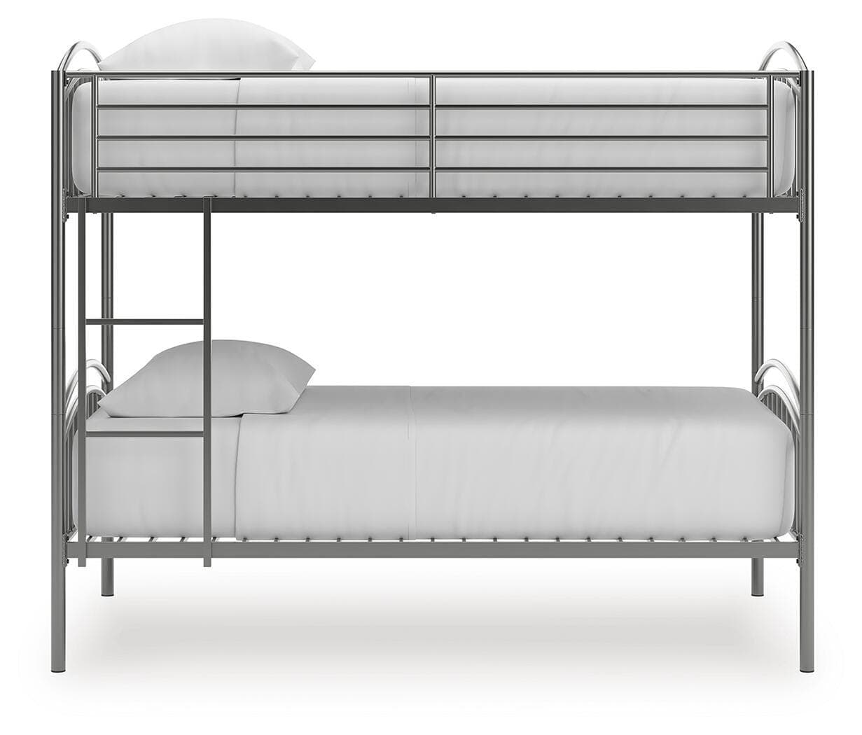 Hilletran Twin over Twin Bunk Bed with Ladder — Black/Gray — view 5