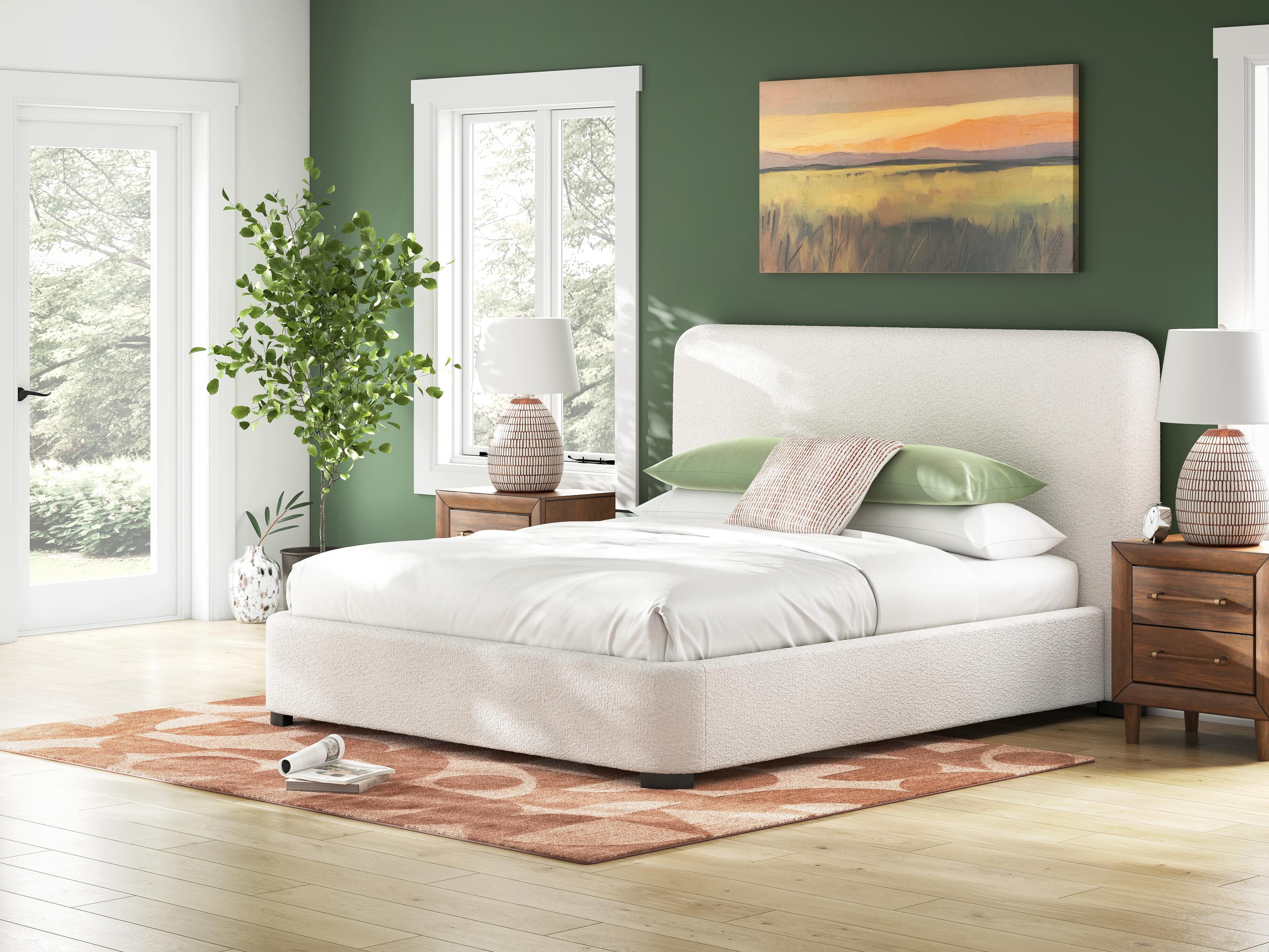 Whittgate California King Upholstered Bed — White — view 2