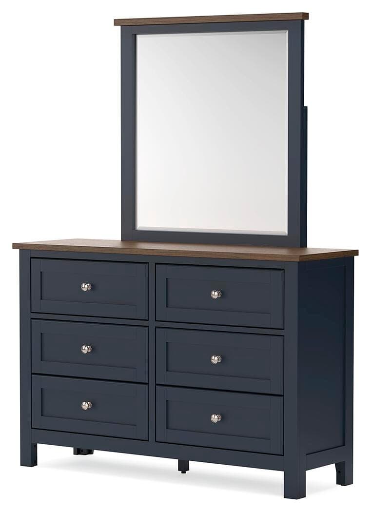 Landocken Dresser and Mirror — Blue & Brown/Beige — view 3