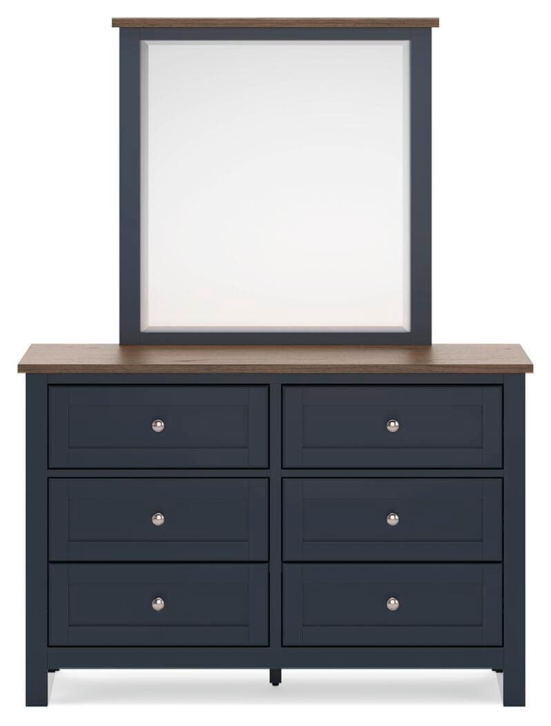 Landocken Dresser and Mirror — Blue & Brown/Beige — view 5