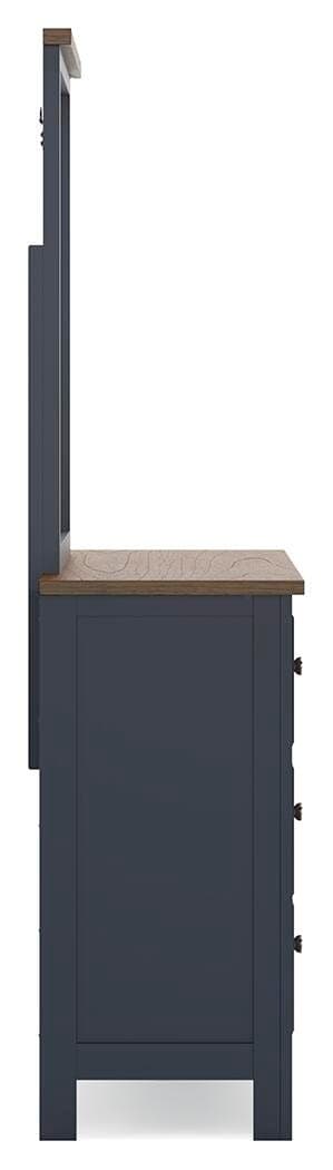 Landocken Dresser and Mirror — Blue & Brown/Beige — view 8