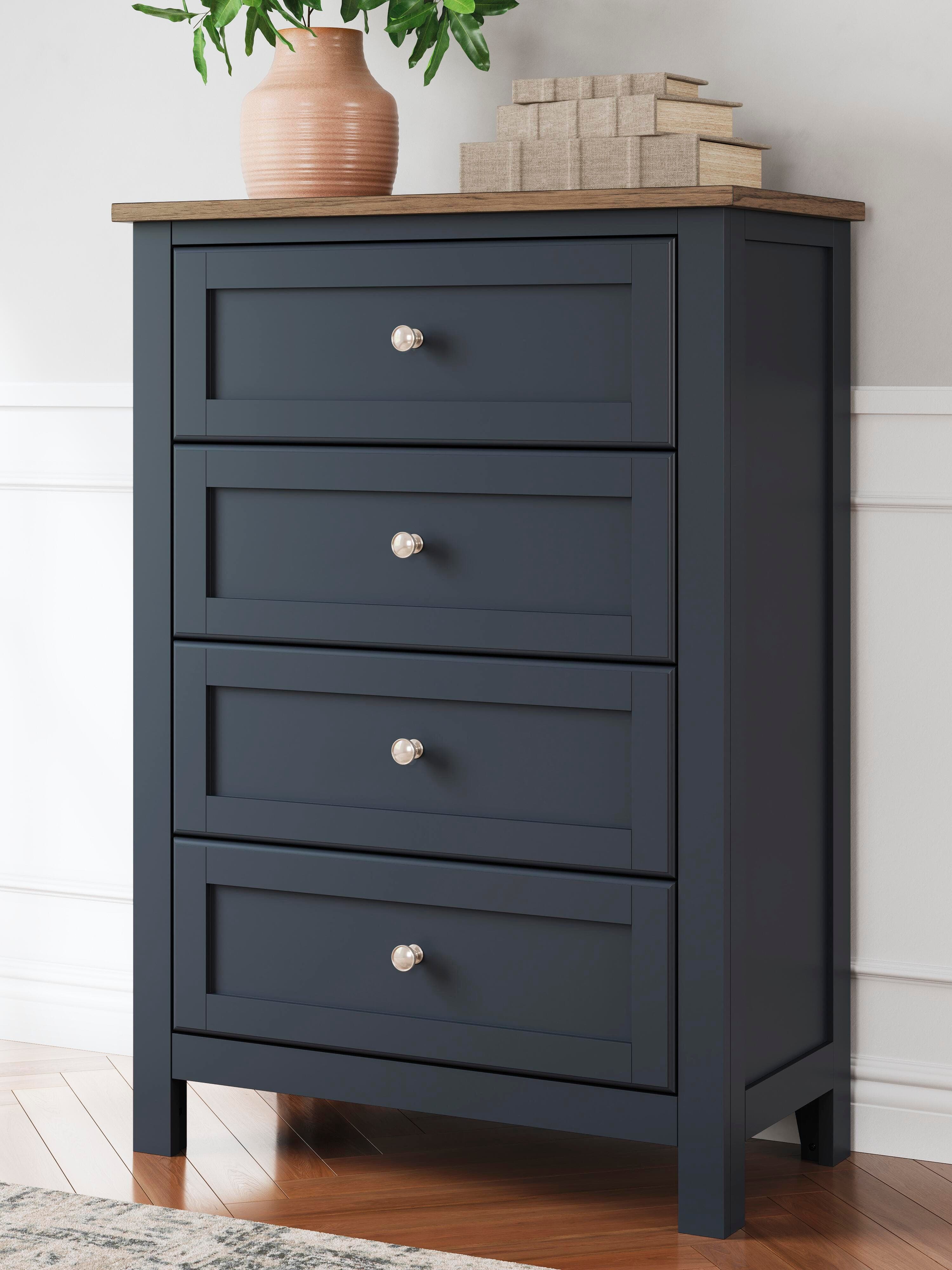 Landocken Chest of Drawers — Blue & Brown/Beige — view 2