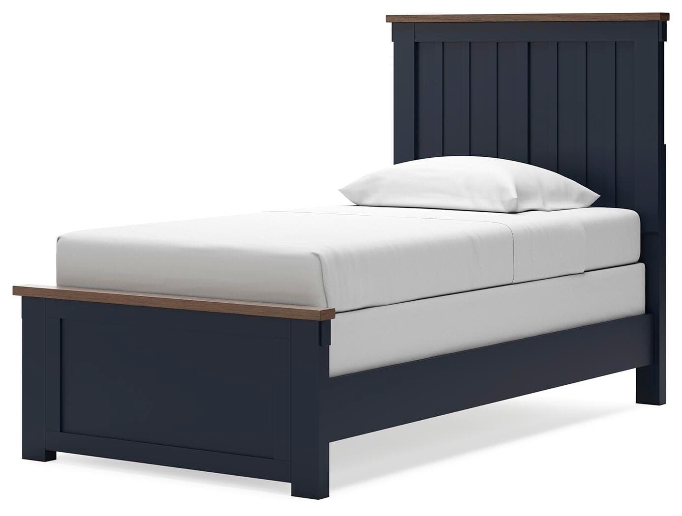 Landocken Twin Panel Bed — Blue & Brown/Beige — view 4