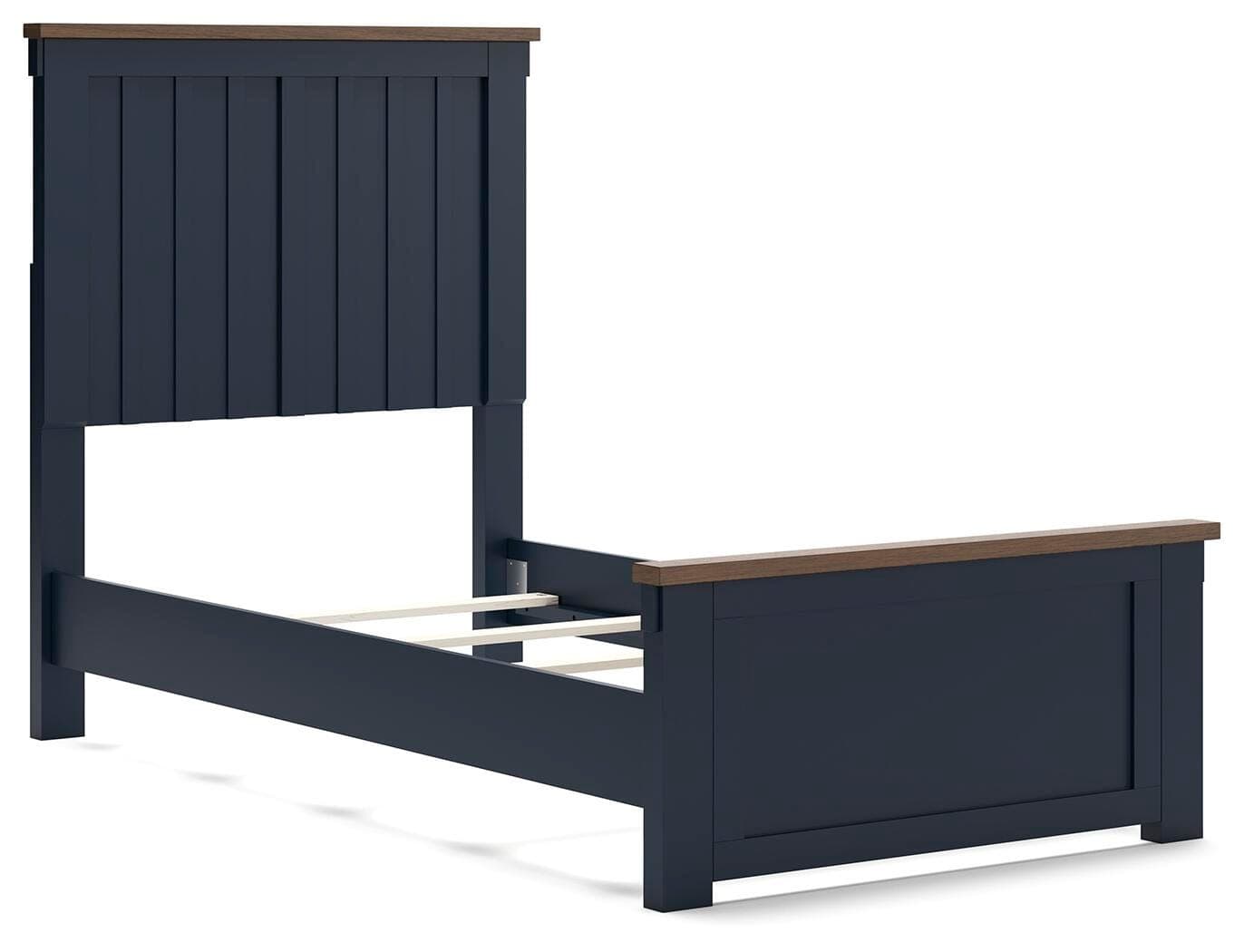 Landocken Twin Panel Bed — Blue & Brown/Beige — view 3