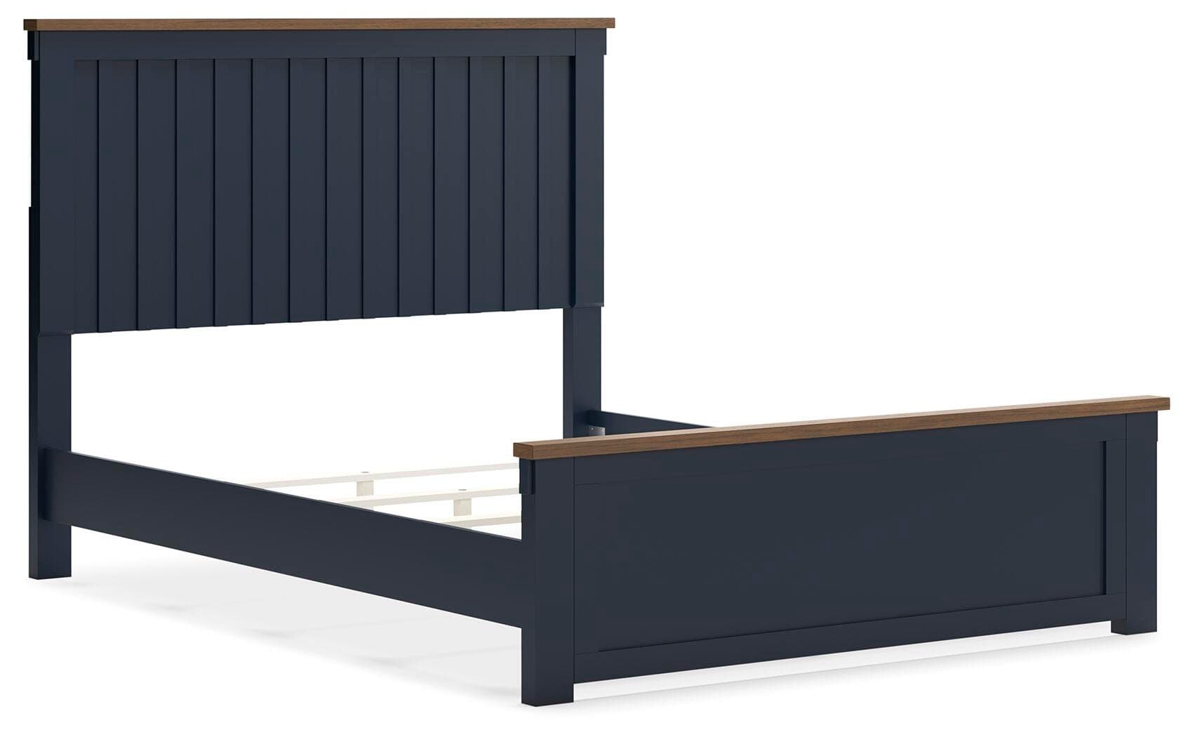 Landocken Queen Panel Bed — Blue & Brown/Beige — view 3