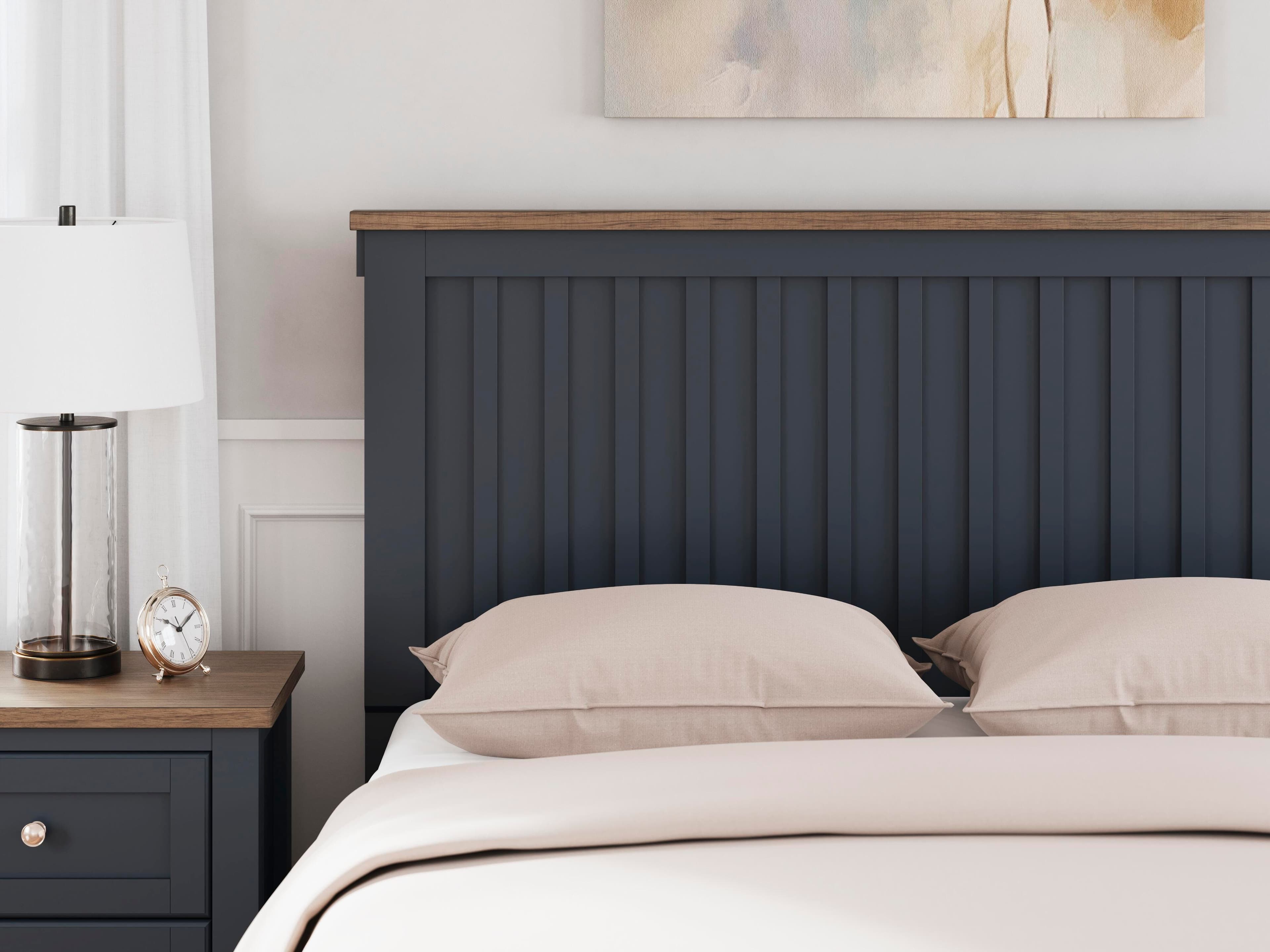 Landocken Queen Panel Headboard — Blue & Brown/Beige — view 2