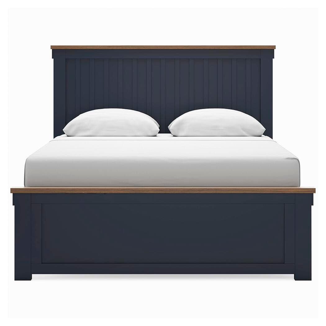 Landocken Queen Panel Bed — Blue & Brown/Beige — view 5