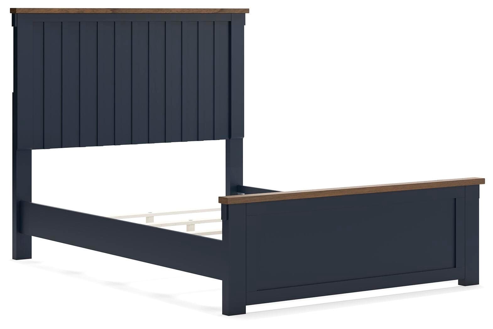 Landocken Full Panel Bed — Blue & Brown/Beige — view 3