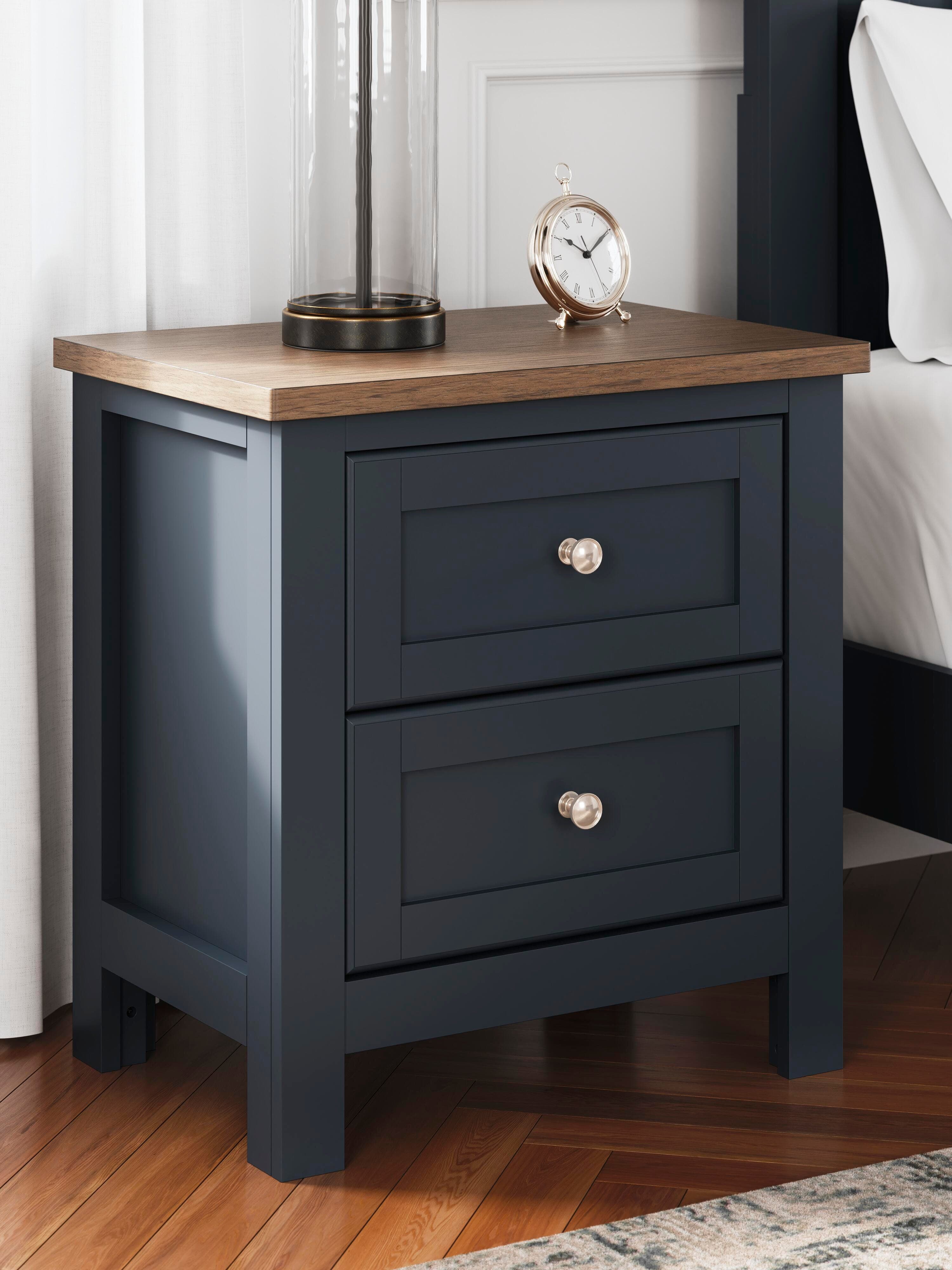 Landocken Nightstand — Blue & Brown/Beige — view 2