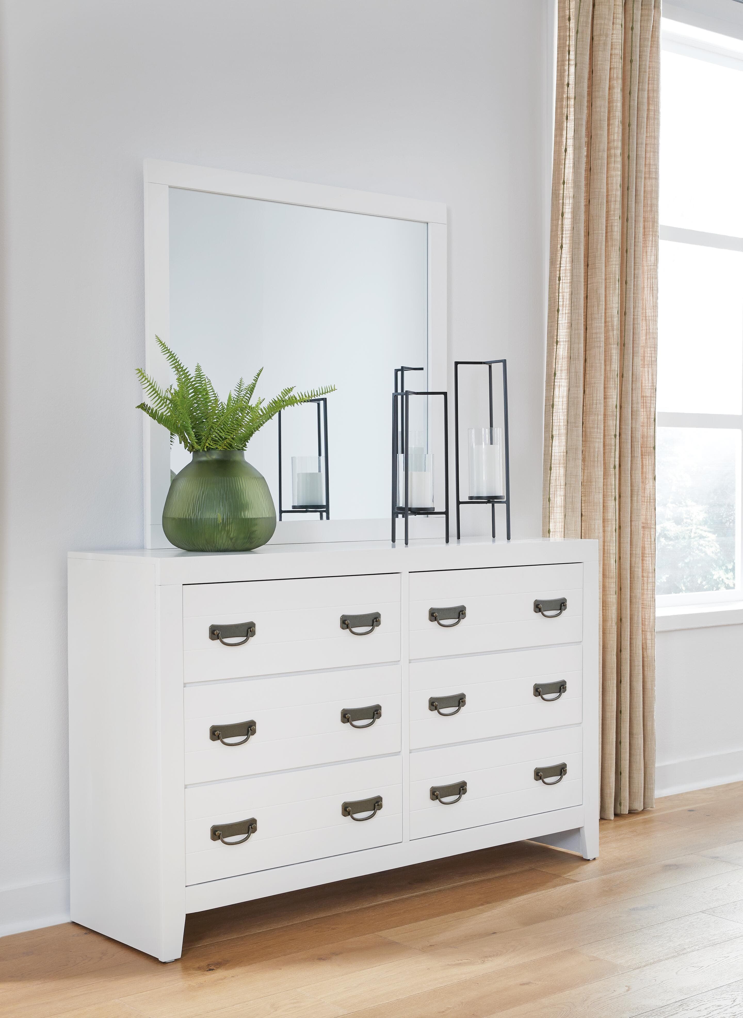 Binterglen Dresser and Mirror — White — view 2