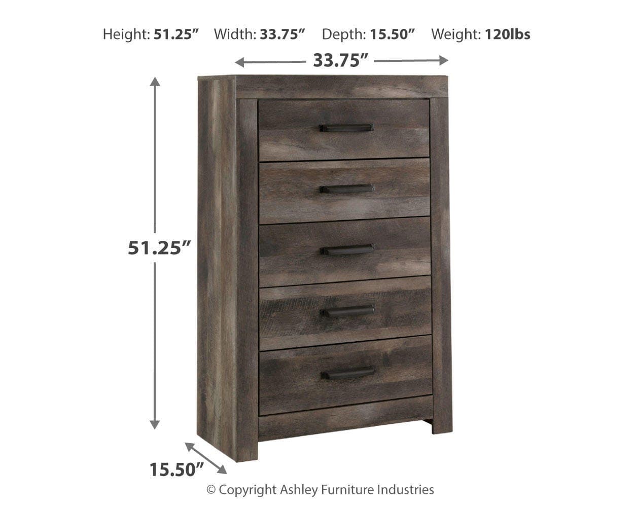 Wynnlow Chest of Drawers — Black/Gray — view 4
