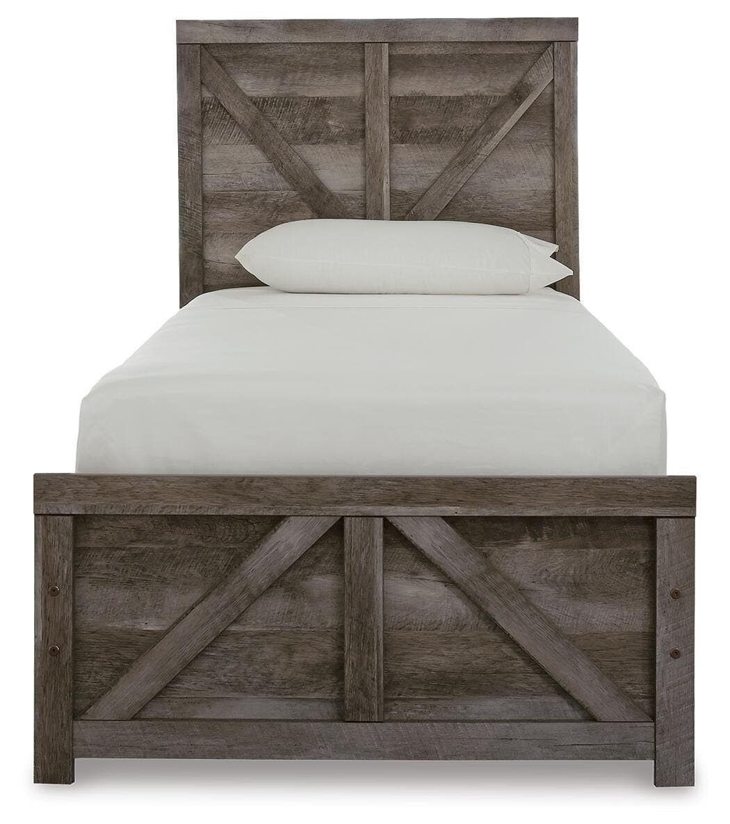 Wynnlow Twin Crossbuck Panel Bed — Black/Gray — view 6