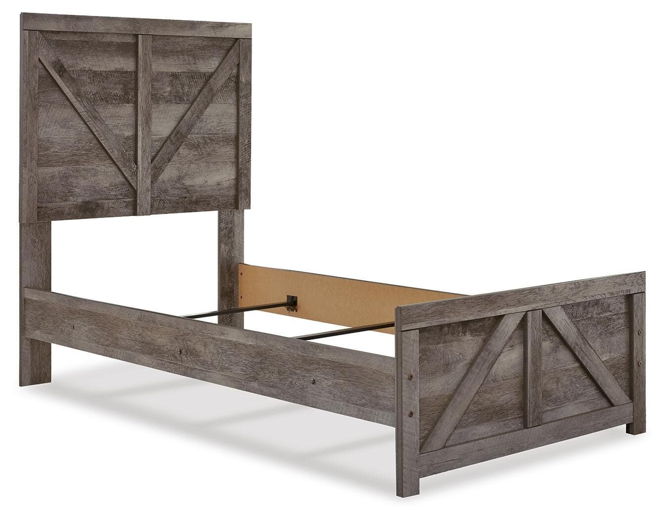 Wynnlow Twin Crossbuck Panel Bed — Black/Gray — view 5