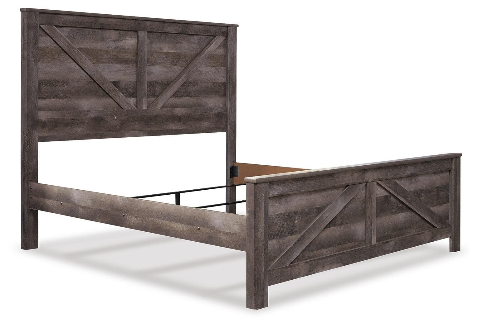 Wynnlow King Crossbuck Panel Bed — Black/Gray — view 5