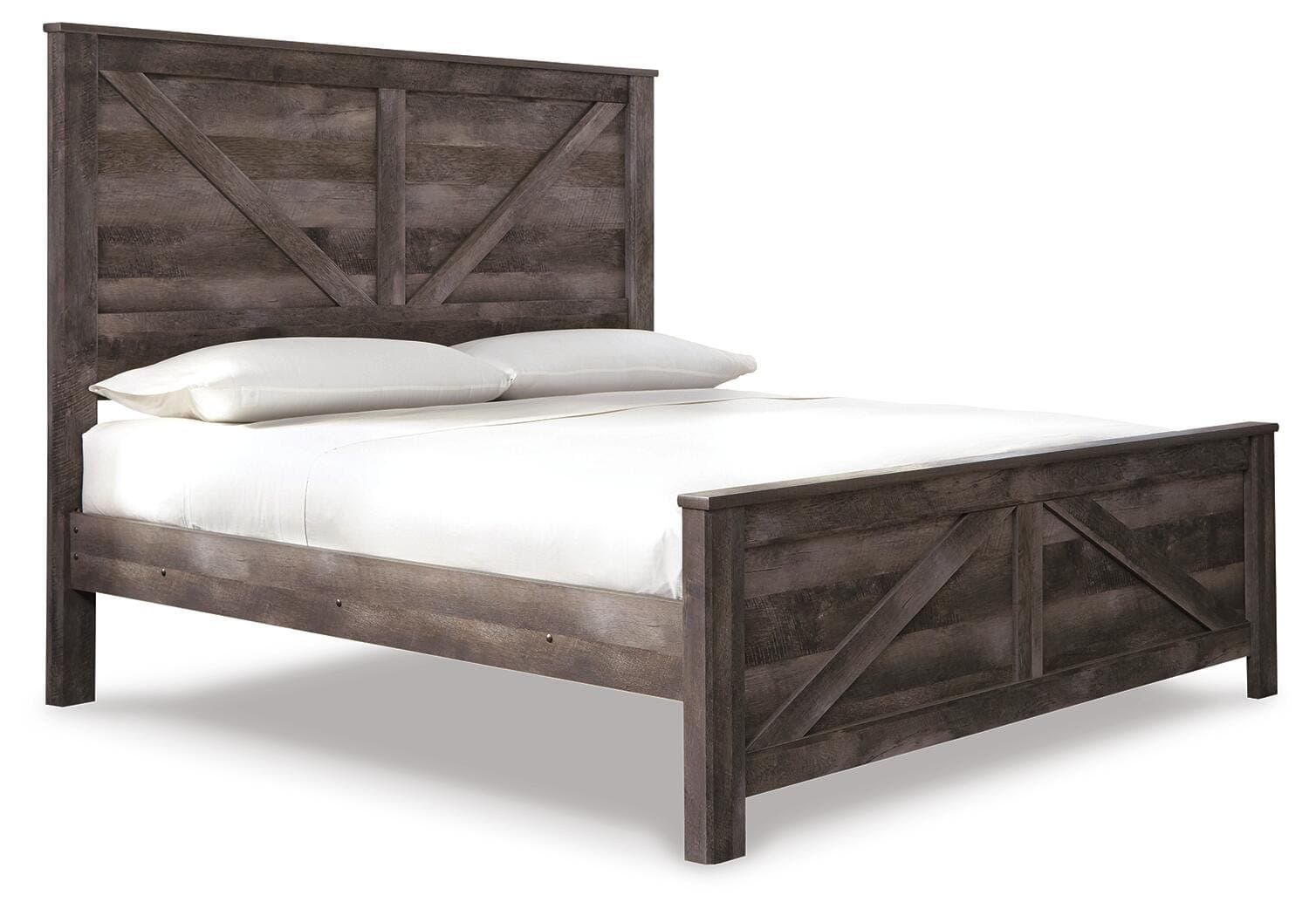 Wynnlow King Crossbuck Panel Bed — Black/Gray — view 6