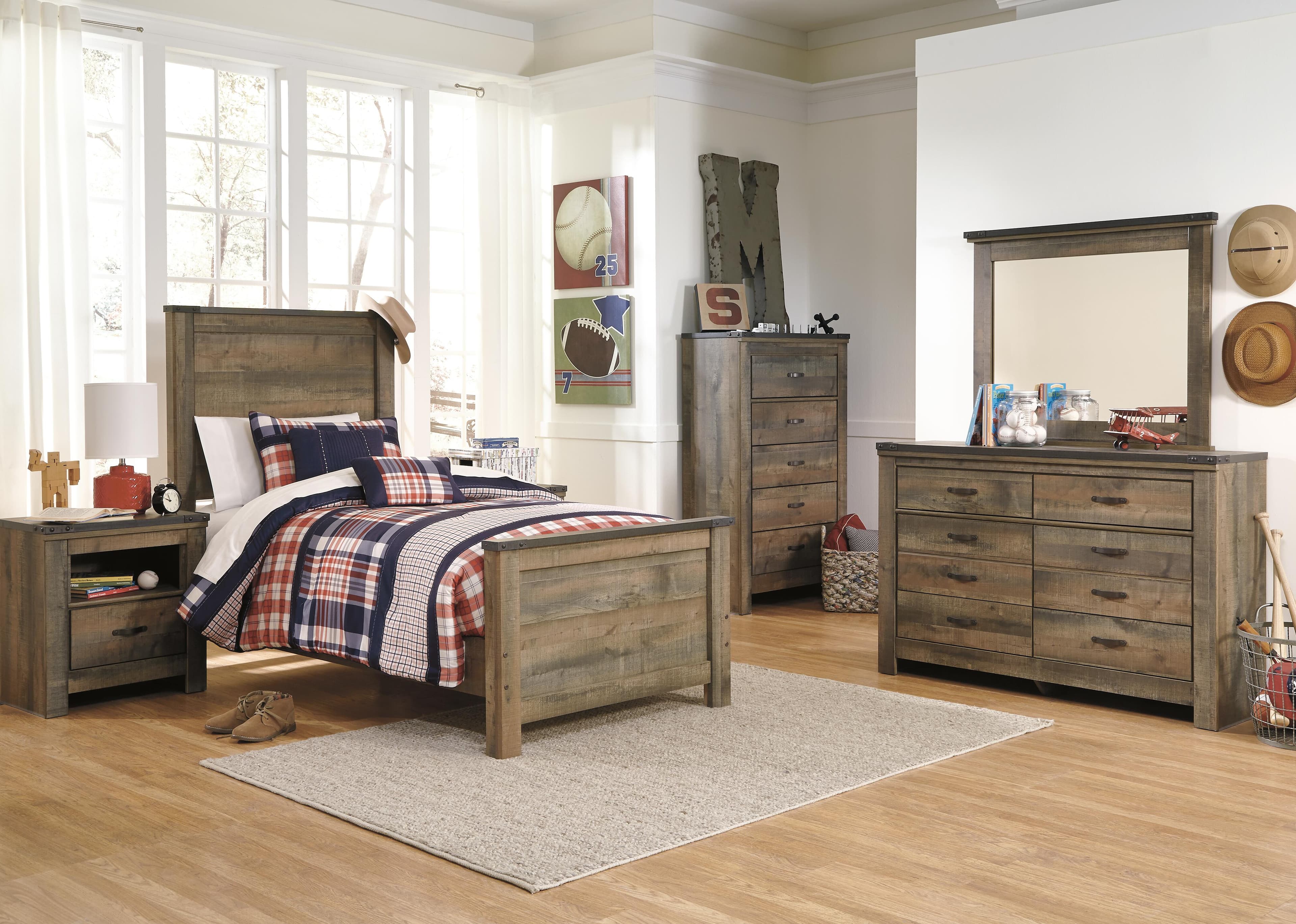 Trinell Twin Panel Headboard — Brown/Beige — view 6