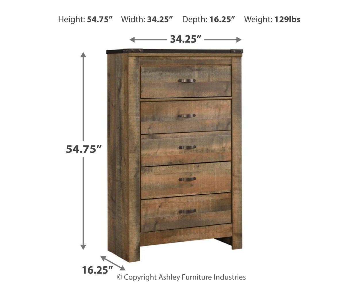 Trinell Chest of Drawers — Brown/Beige — view 4