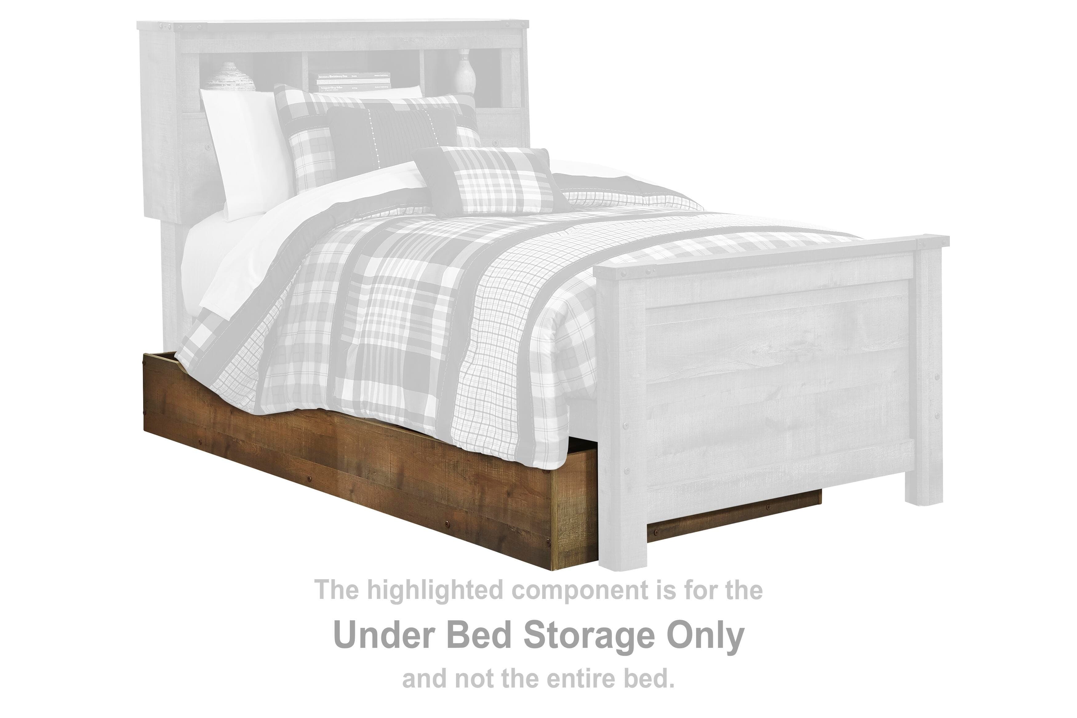 Trinell Full Bookcase Bed with Storage — Brown/Beige — view 2