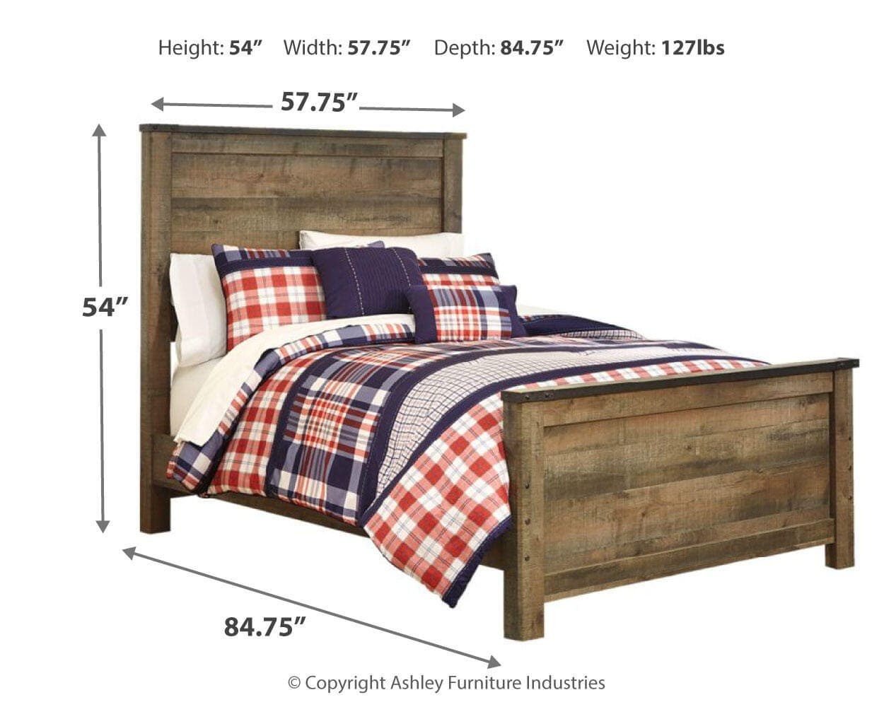 Trinell Full Panel Bed — Brown/Beige — view 4