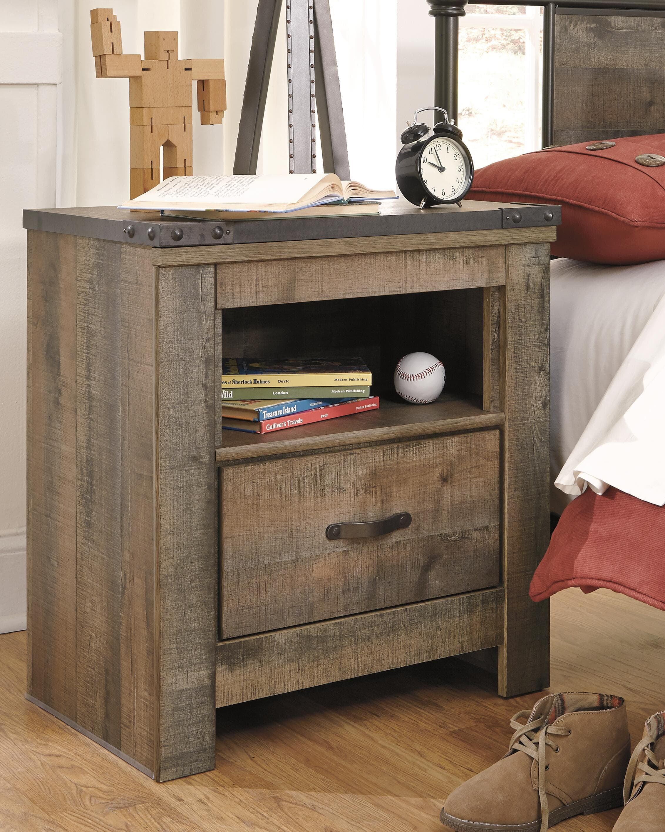 Trinell Nightstand — Brown/Beige — view 2