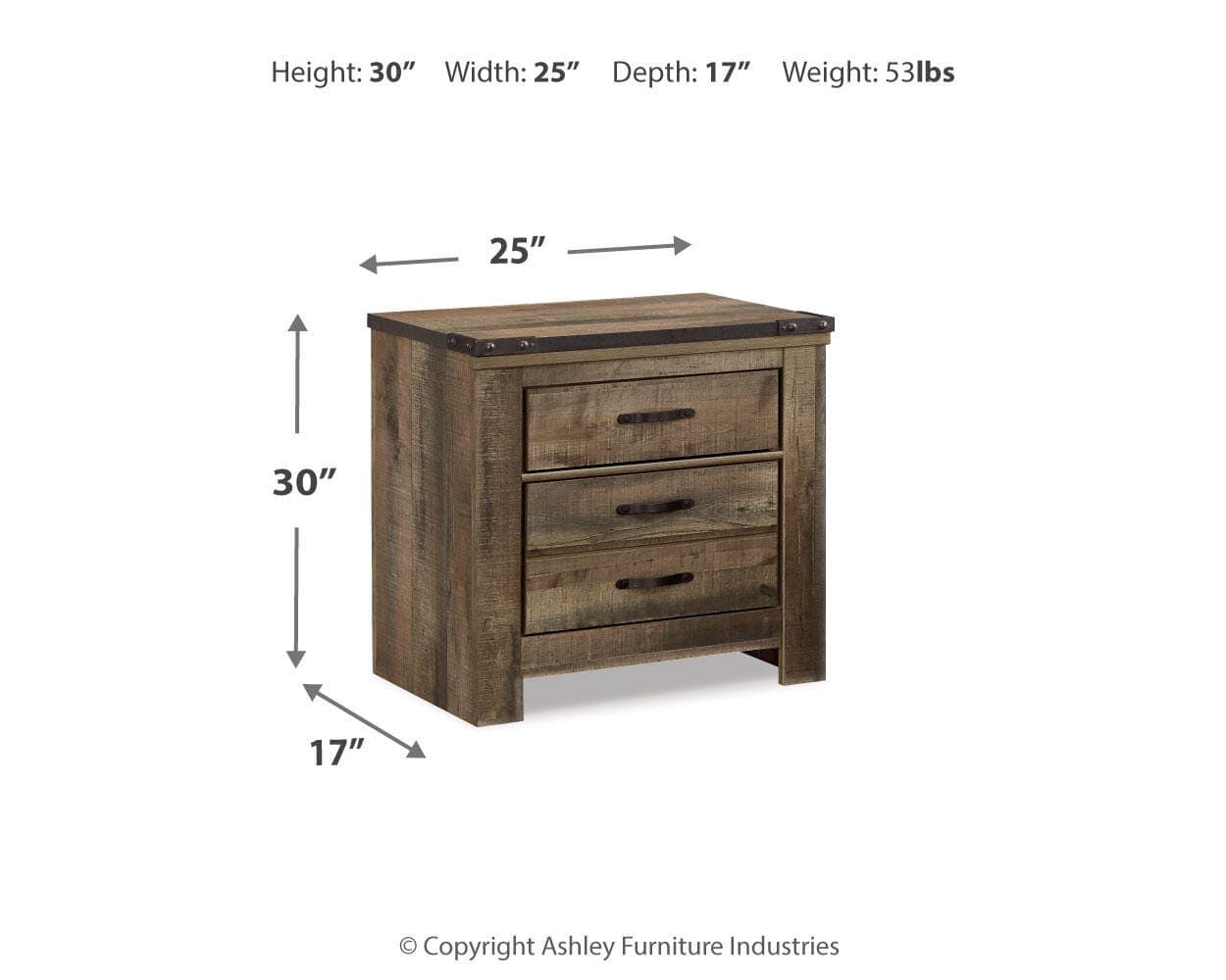 Trinell Nightstand — Brown/Beige — view 3