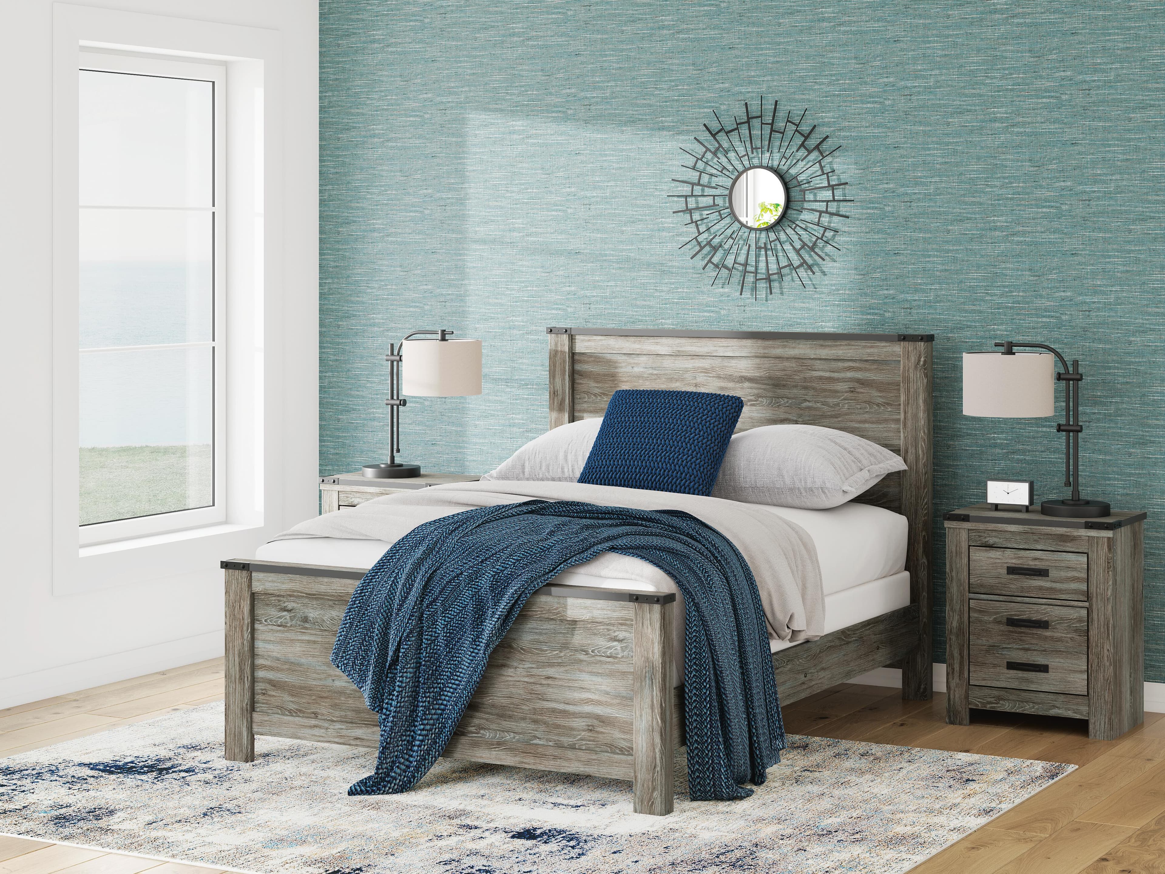 Frandern Queen Panel Bed — Black/Gray — view 6