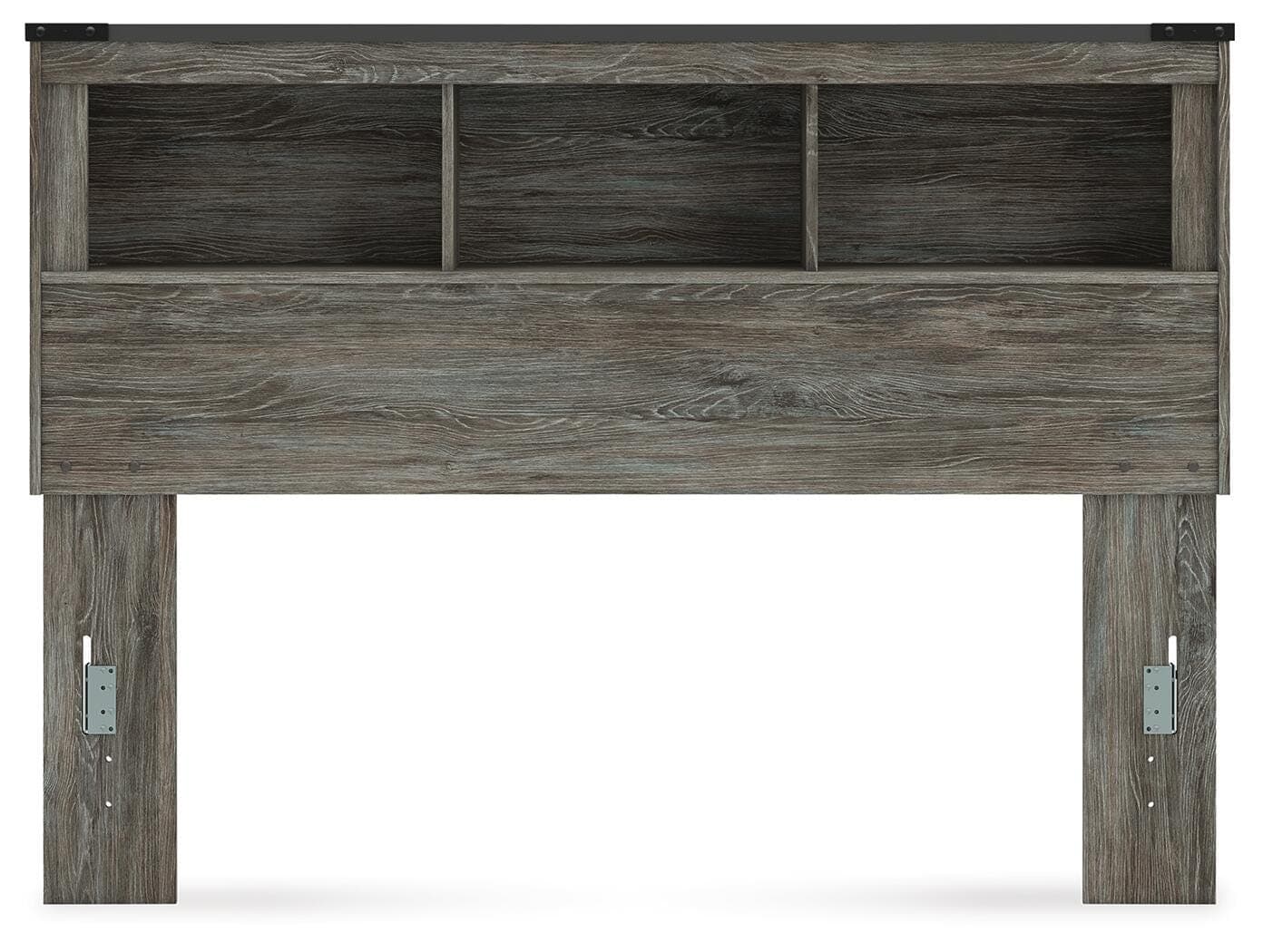 Frandern Queen Bookcase Headboard — Black/Gray — view 2
