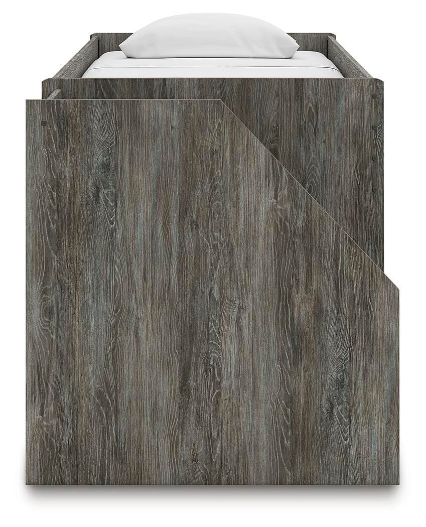 Frandern Twin Loft Bed with Drawer Storage — Gray — view 8