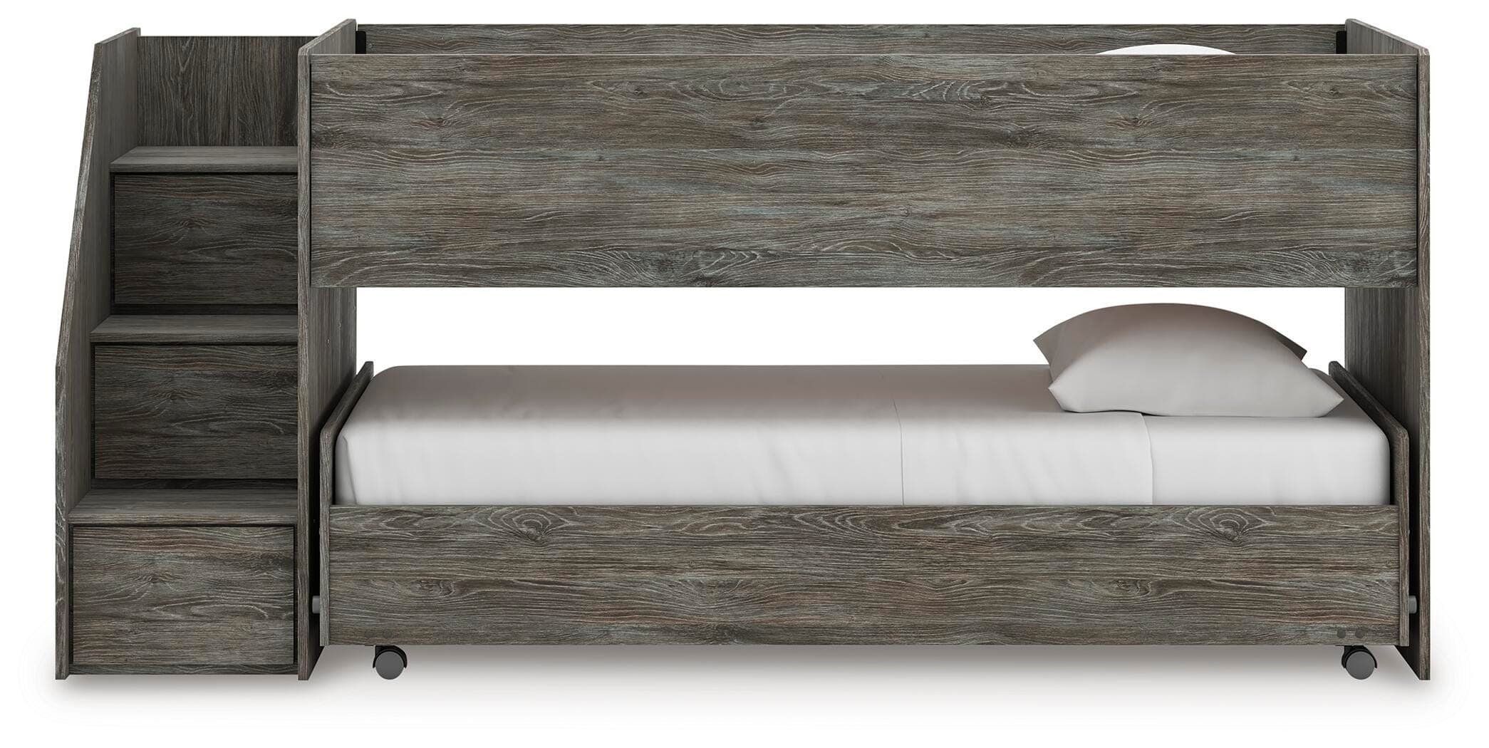 Frandern Twin over Twin Loft Bed — Gray — view 6