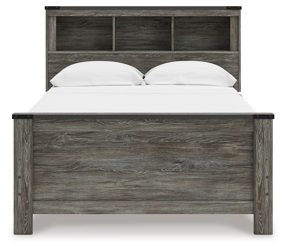 Frandern Full Bookcase Panel Bed — Gray — view 4