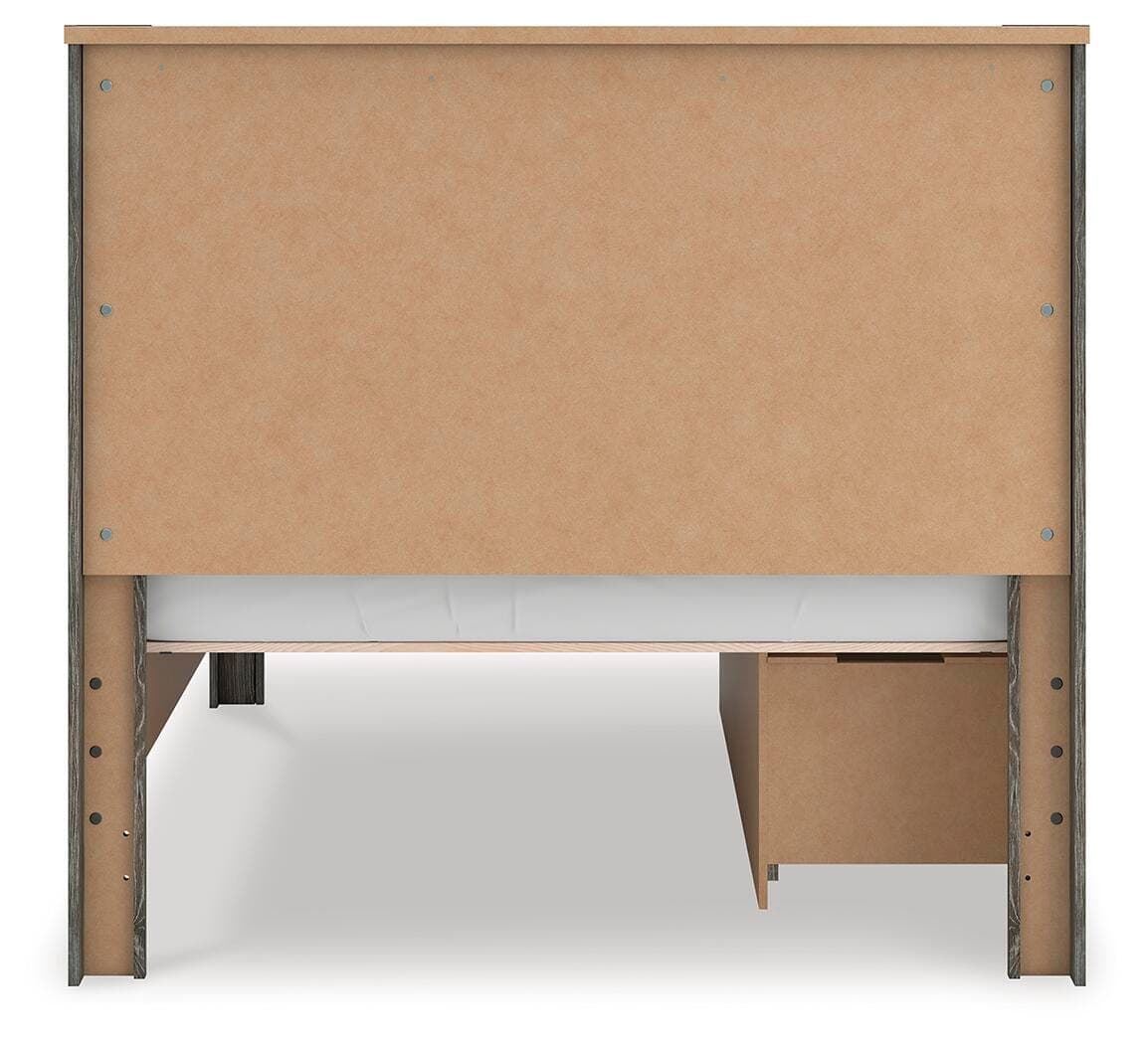 Frandern Full Panel Bed with Storage — Black/Gray — view 6