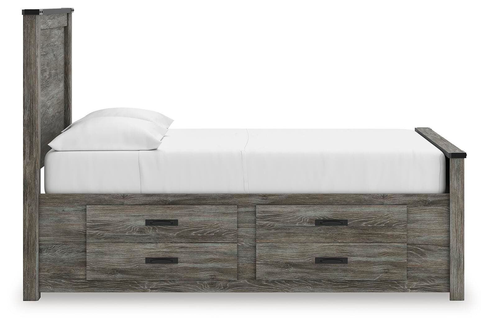 Frandern Full Panel Bed with Storage — Black/Gray — view 8