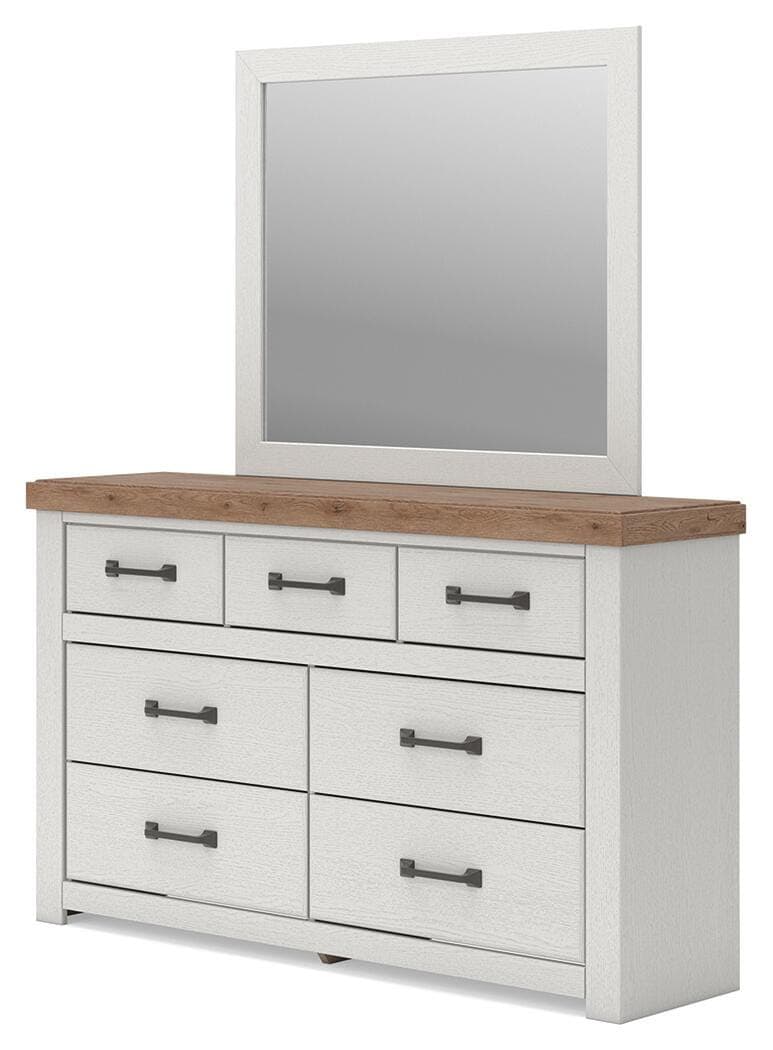 Savonport Dresser and Mirror — White/Brown — view 6
