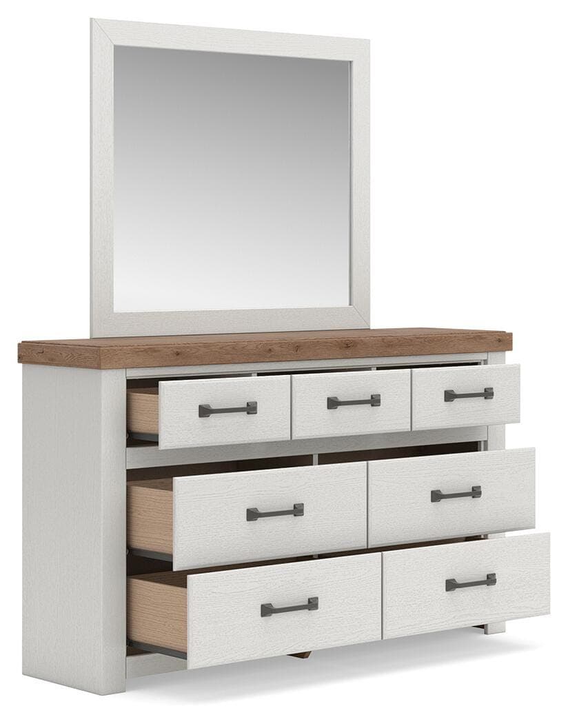 Savonport Dresser and Mirror — White/Brown — view 4