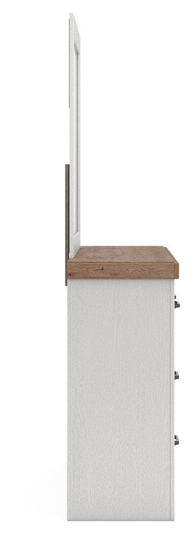 Savonport Dresser and Mirror — White/Brown — view 5
