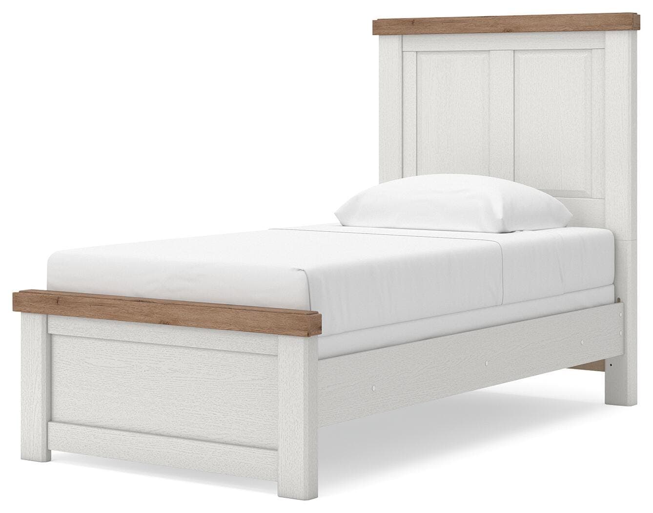 Savonport Twin Panel Bed — White/Brown — view 6