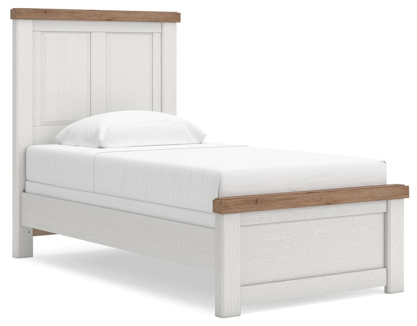 Savonport Twin Panel Bed — White/Brown — Elite Furniture Cincinnati