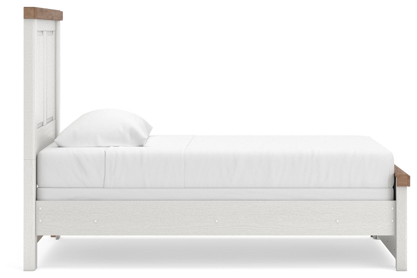 Savonport Twin Panel Bed — White/Brown — view 5