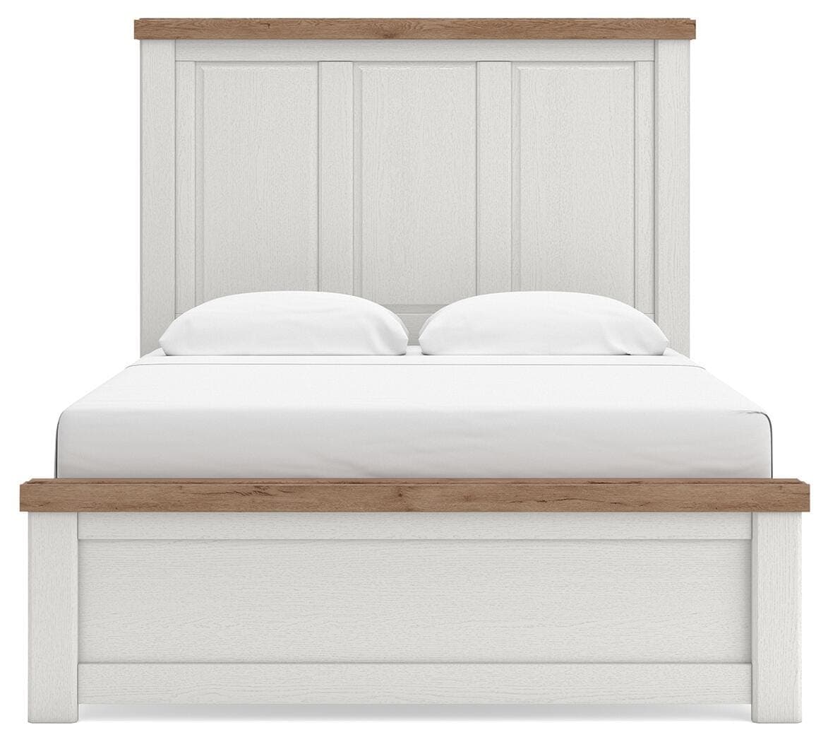 Savonport Queen Panel Bed — White/Brown — view 3