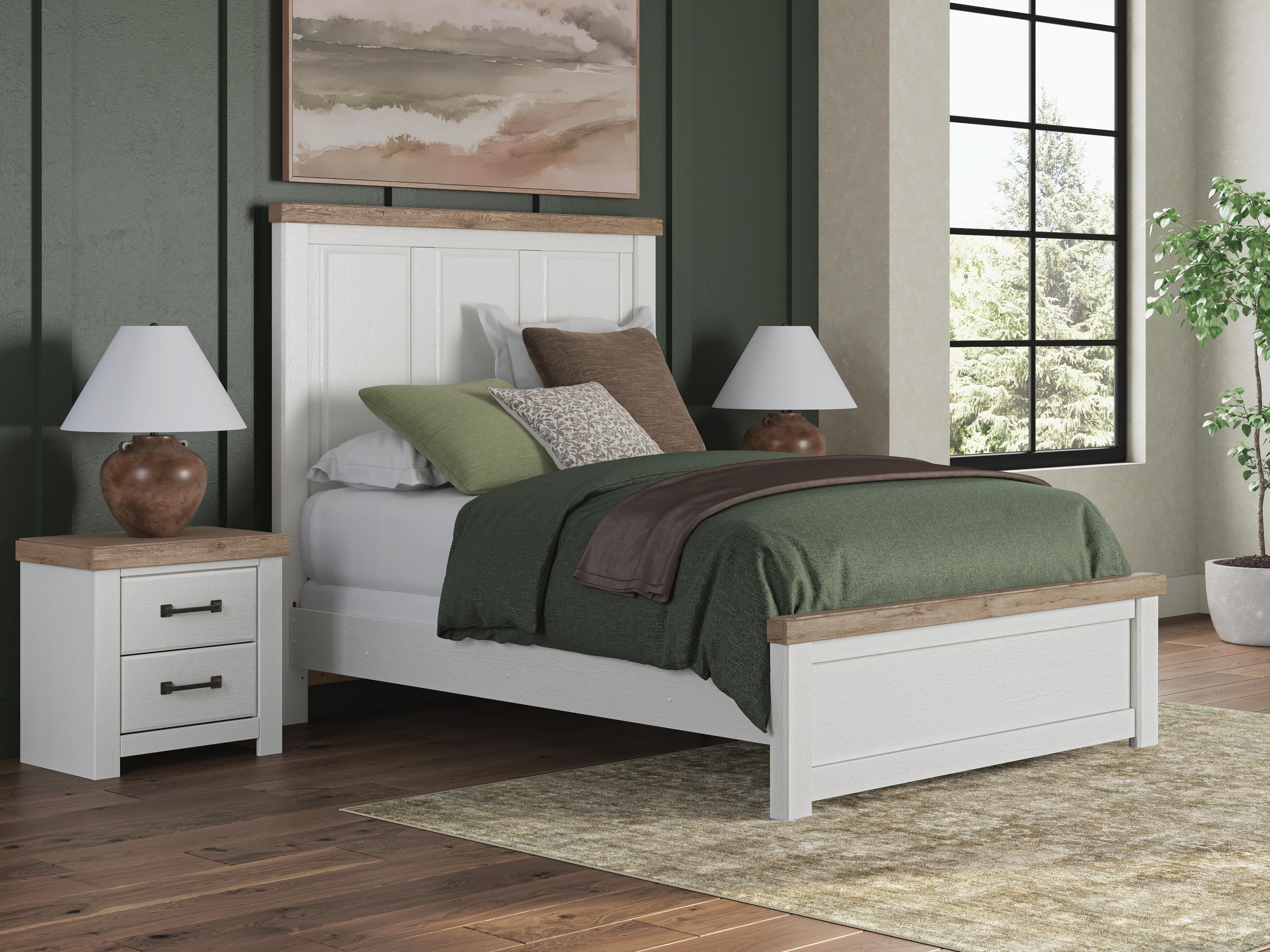 Savonport Queen Panel Bed — White/Brown — view 2
