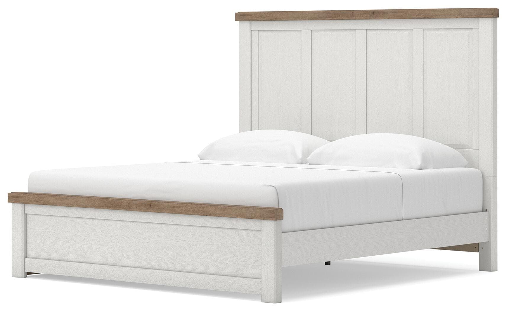Savonport King Panel Bed with Storage — White/Brown — view 7
